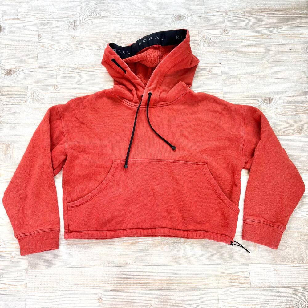 Koral Cropped‎ Pullover Hoodie | Brick Orange Size Medium
